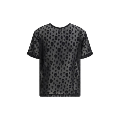 Alexander McQueen Sheer Black Skull T-Shirt