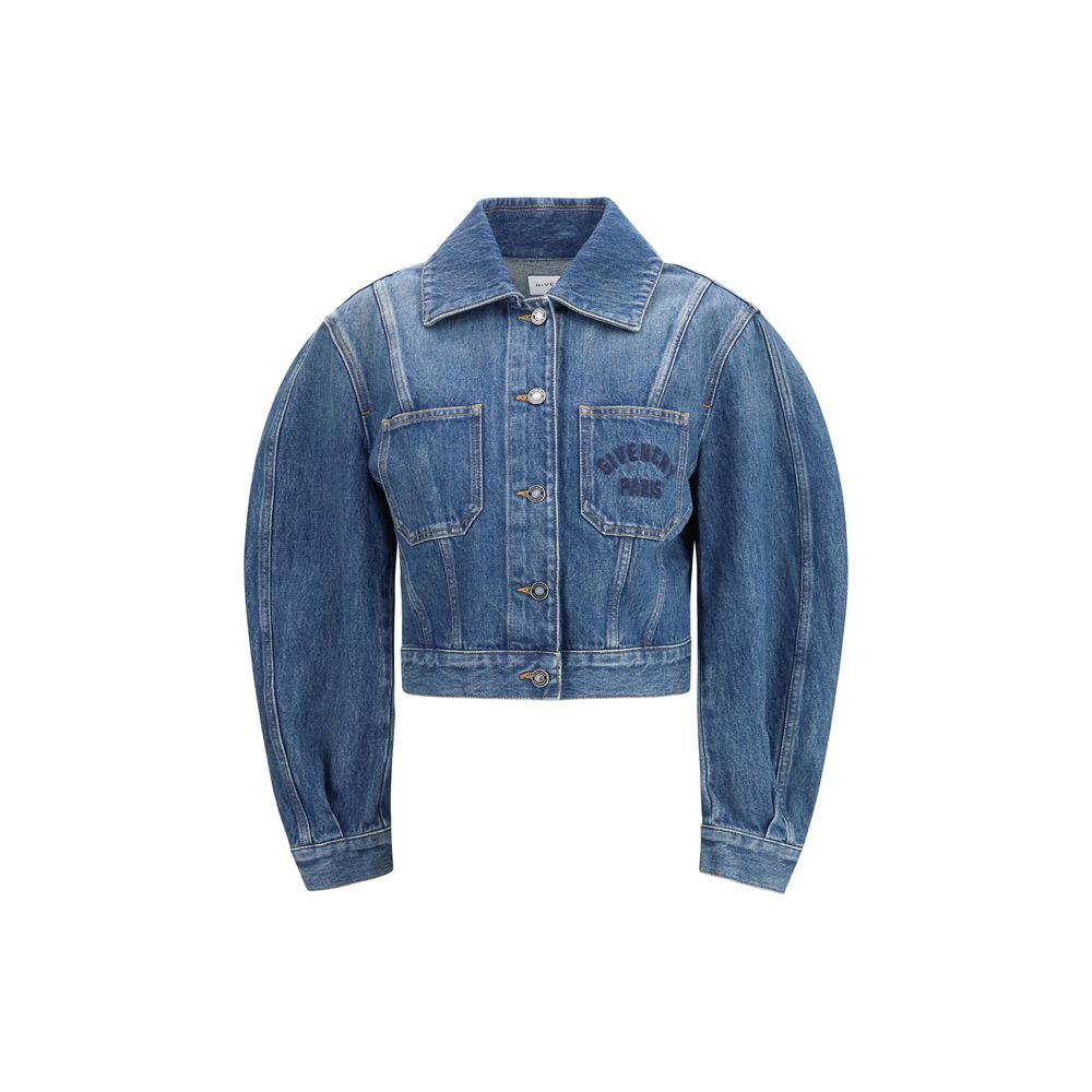 Givenchy Blue Cotton Cocoon Cropped Denim Jacket