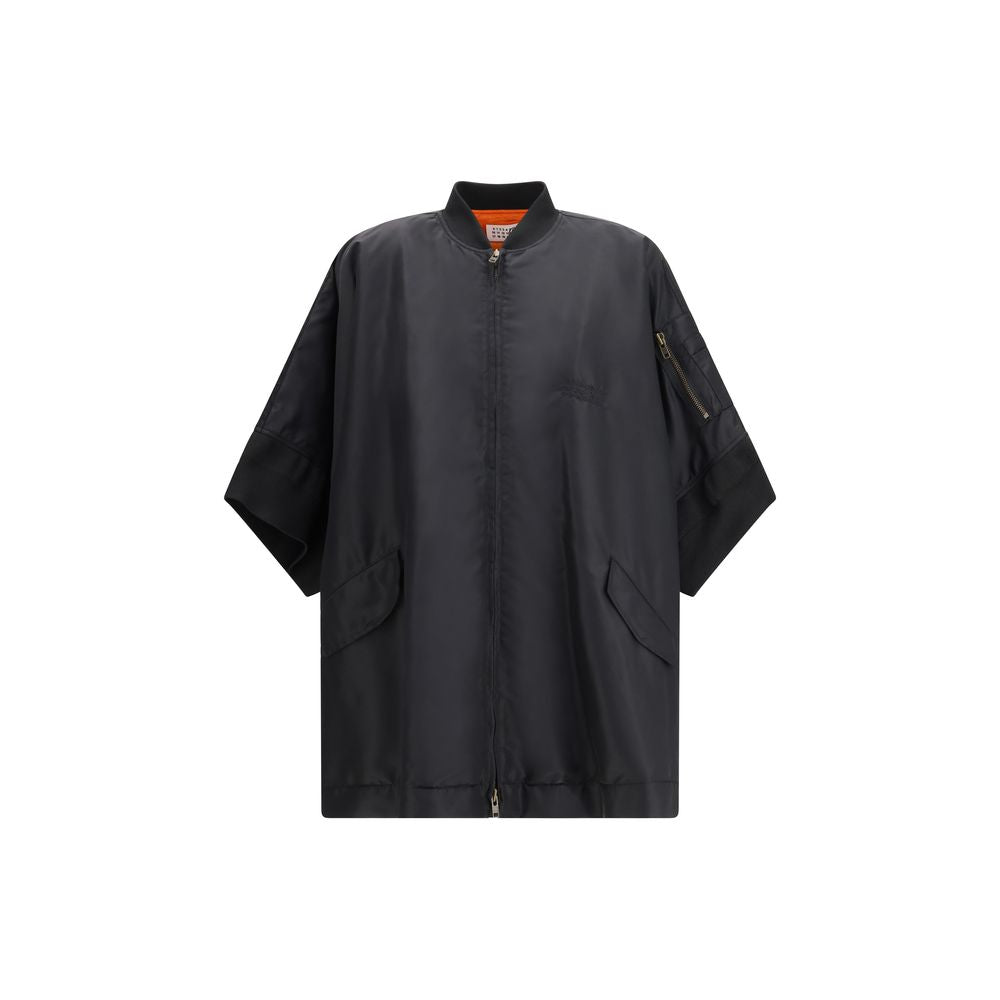 MM6 Black Polyamide Cloaks: Modern & Functional Cape
