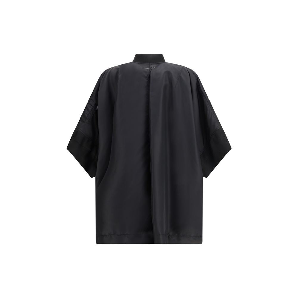MM6 Black Polyamide Cloaks: Modern & Functional Cape