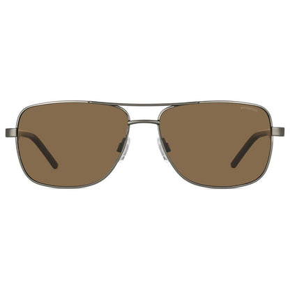 Polaroid Men's Sunglasses – Blue Metal Frame, Brown Lenses