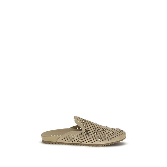 Pedro García Beige Calf Leather Bos Taurus Mules