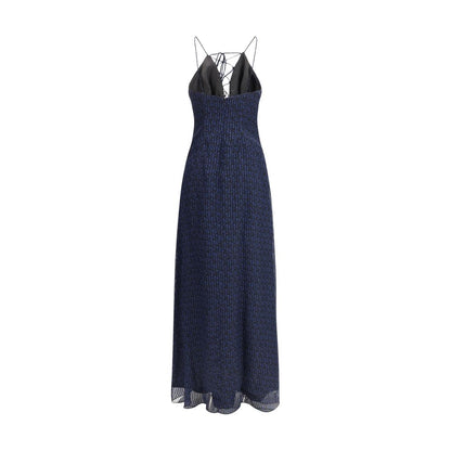 Kristina Ti Blue Silk Casual Dress - Charlene Amnesia Long Dress