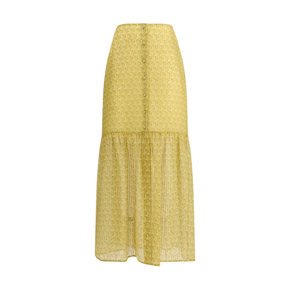 Kristina Ti Bicolor Silk Long Skirt