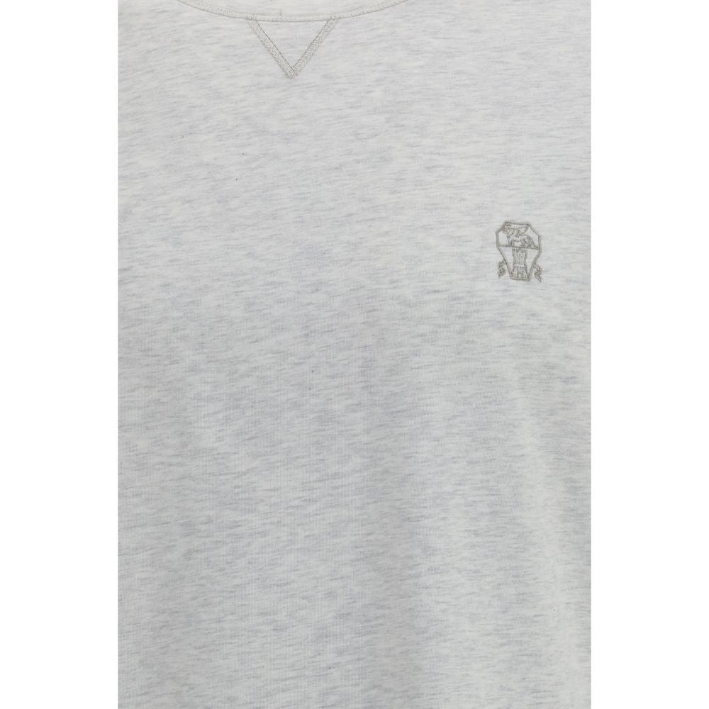 Brunello Cucinelli Gray Cotton T-Shirt - Understated Elegance