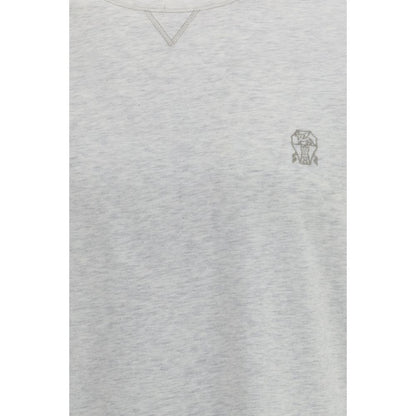 Brunello Cucinelli Gray Cotton T-Shirt - Understated Elegance