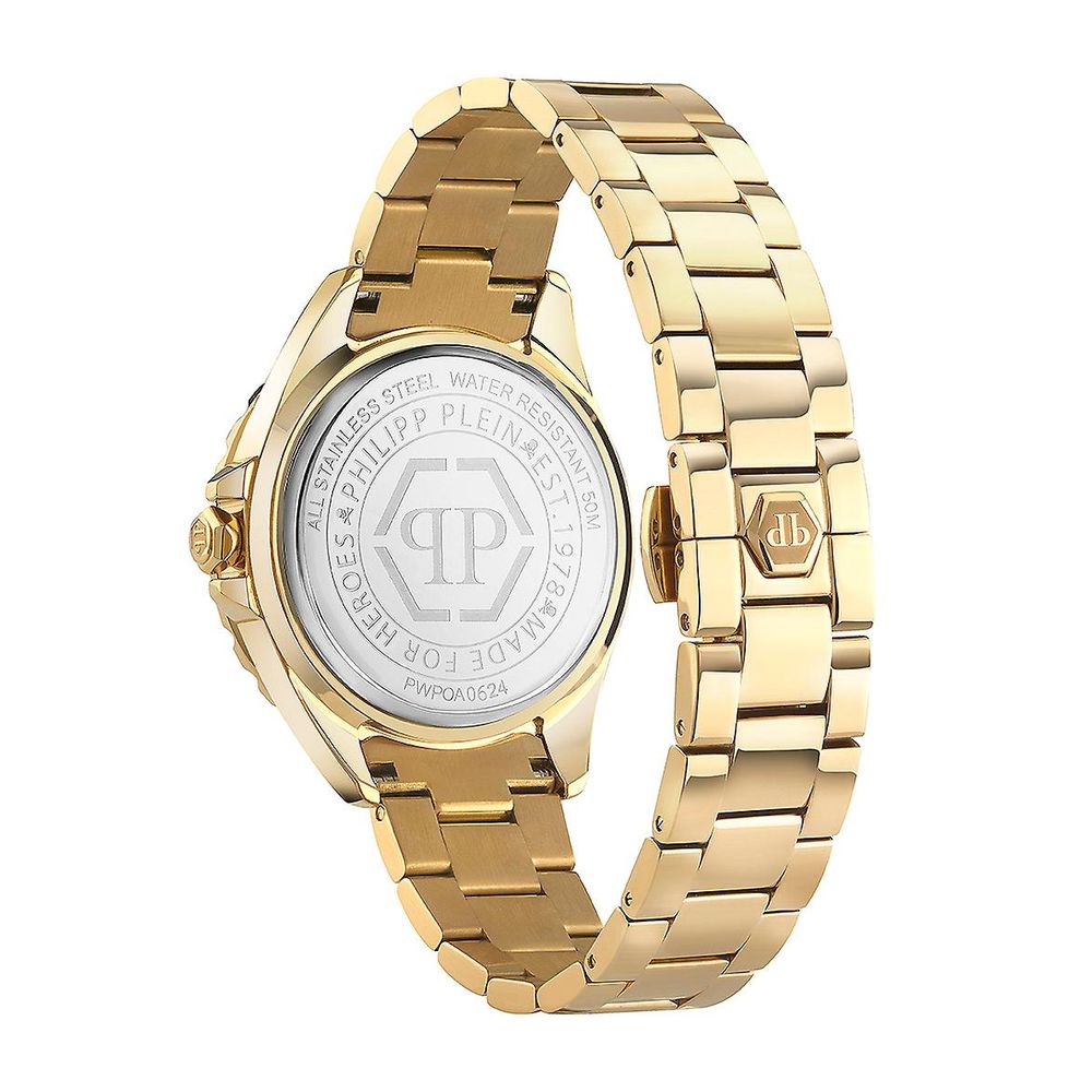 Philipp Plein Gold Stainless Steel Dress Watch – A Bold Statement of Luxury
