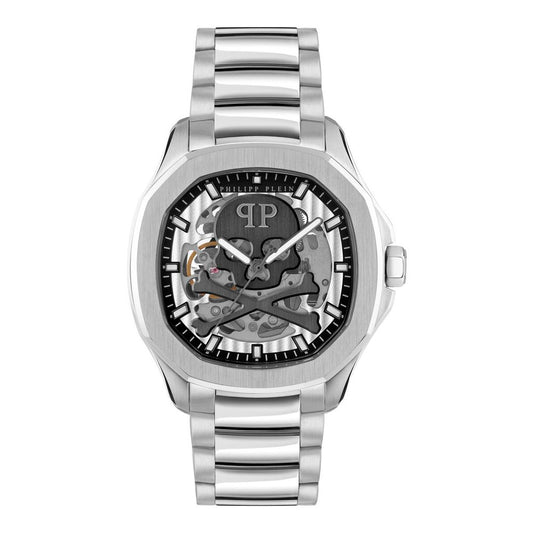 Philipp Plein Gray Stainless Steel Dress Watch: Bold Luxury Redefined