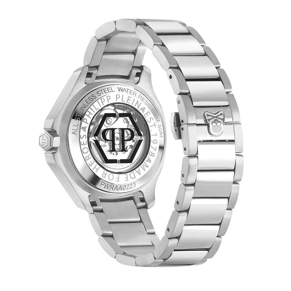 Philipp Plein Gray Stainless Steel Dress Watch: Bold Luxury Redefined