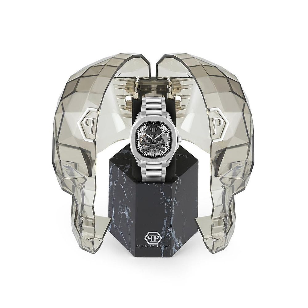 Philipp Plein Gray Stainless Steel Dress Watch: Bold Luxury Redefined