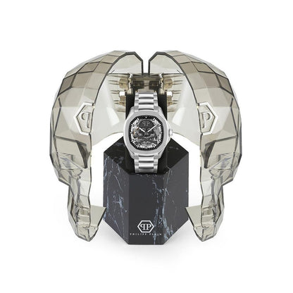 Philipp Plein Gray Stainless Steel Dress Watch: Bold Luxury Redefined
