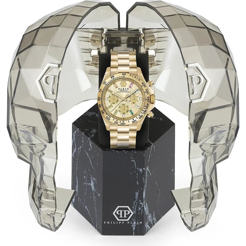 Philipp Plein Gold Stainless Steel Dress Watch - A Statement of Luxury