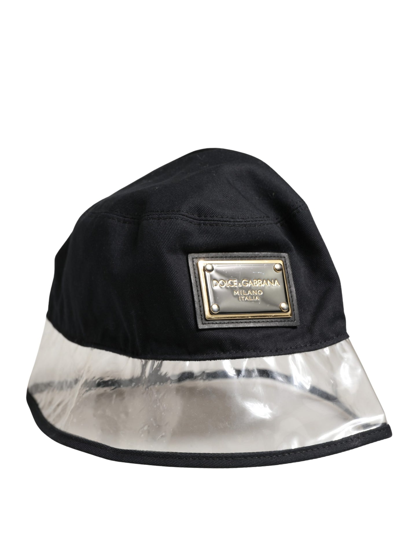 Dolce & Gabbana Black Cotton Plastic Fisherman Bucket Hat