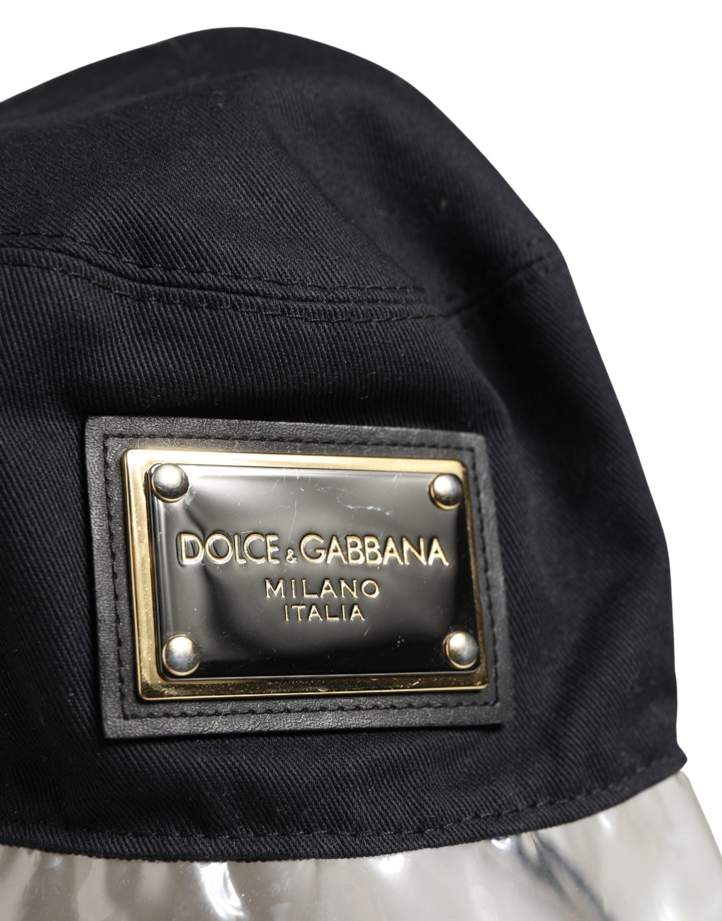Dolce & Gabbana Black Cotton Plastic Fisherman Bucket Hat