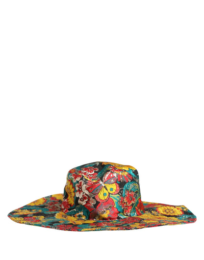 Dolce & Gabbana Multicolor Brocade Wide Brim Fisherman Capello Hat