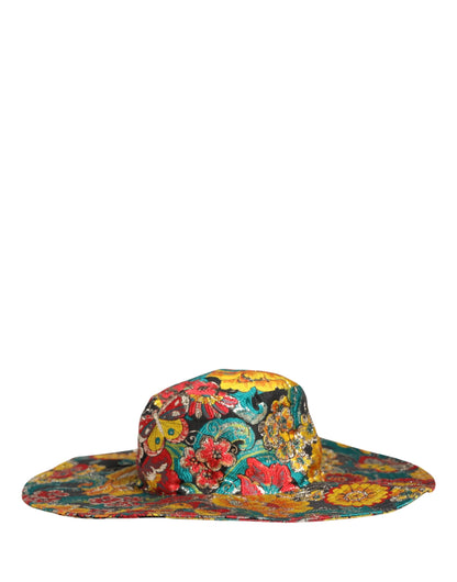 Dolce & Gabbana Multicolor Brocade Wide Brim Fisherman Capello Hat