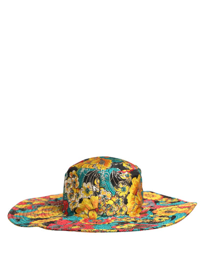 Dolce & Gabbana Multicolor Brocade Wide Brim Fisherman Capello Hat