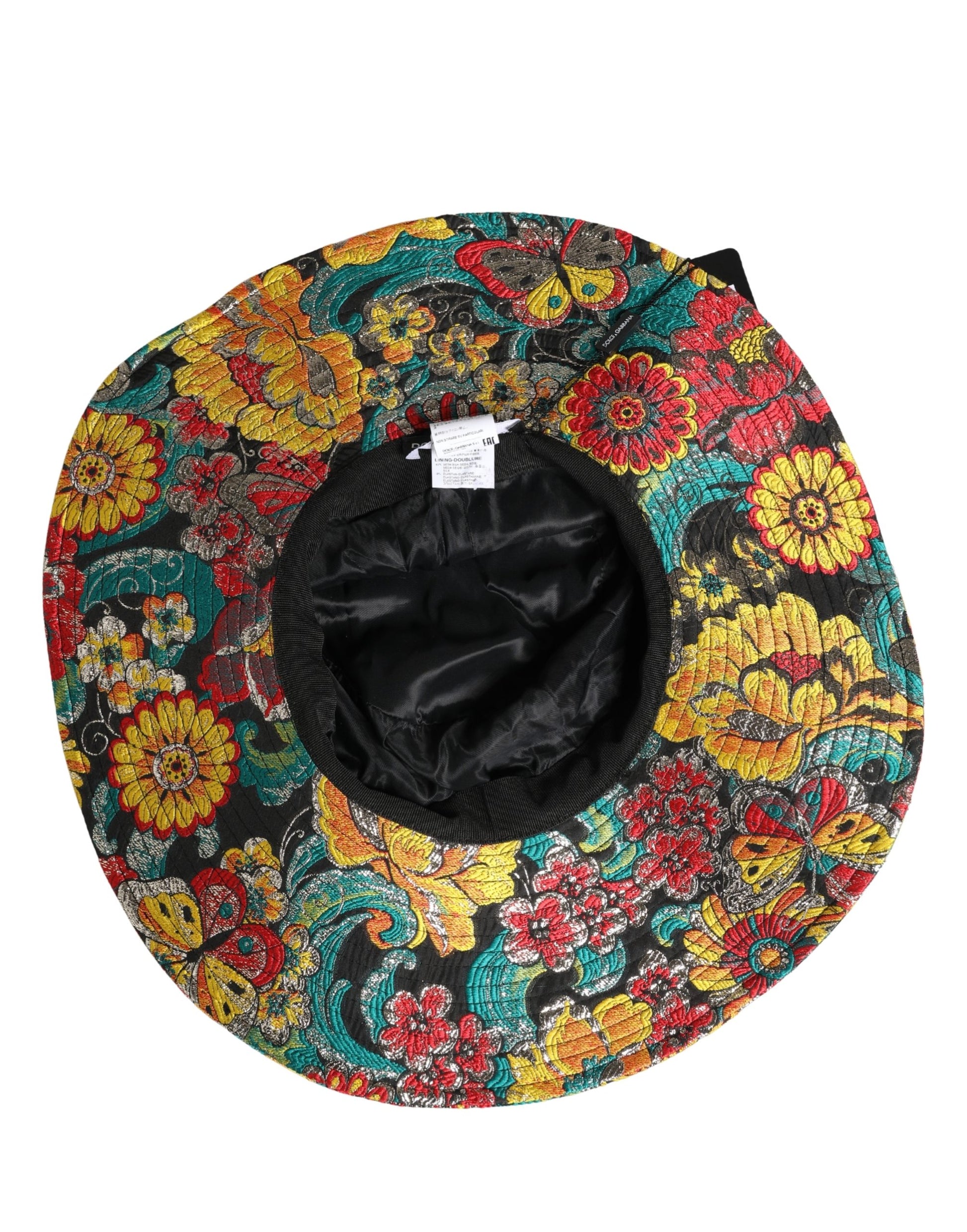 Dolce & Gabbana Multicolor Brocade Wide Brim Fisherman Capello Hat