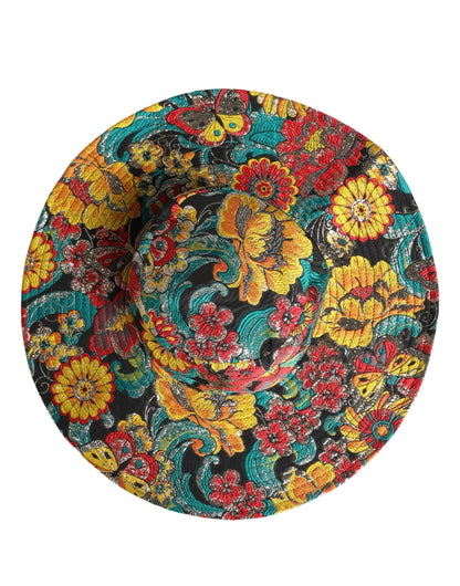Dolce & Gabbana Multicolor Brocade Wide Brim Fisherman Capello Hat