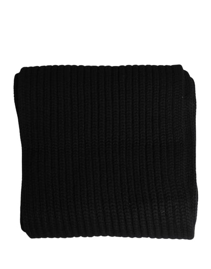 Dolce & Gabbana Black Cashmere Knitted Men Neck Warmer
