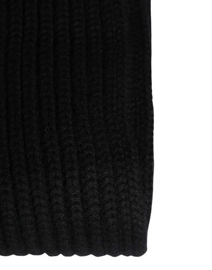 Dolce & Gabbana Black Cashmere Knitted Men Neck Warmer