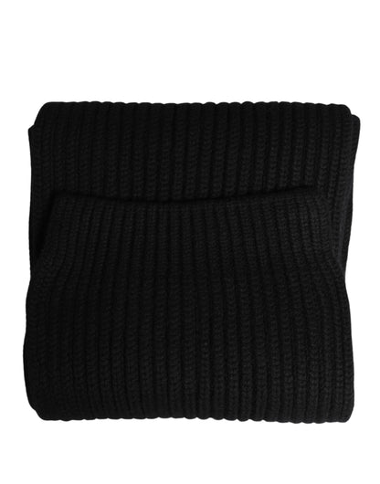 Dolce & Gabbana Black Cashmere Knitted Men Neck Warmer