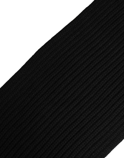 Dolce & Gabbana Black Cashmere Knitted Men Neck Warmer
