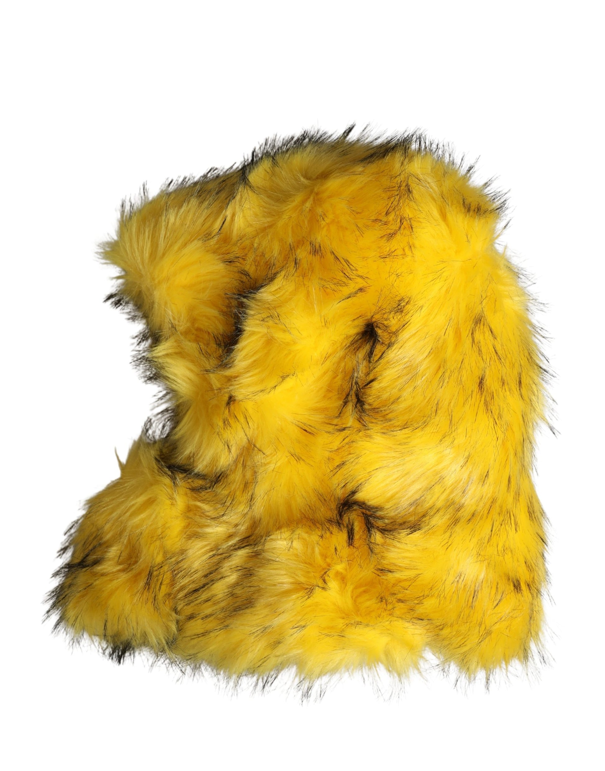 Dolce & Gabbana Yellow Modacrylic Fur Women Bucket Hat