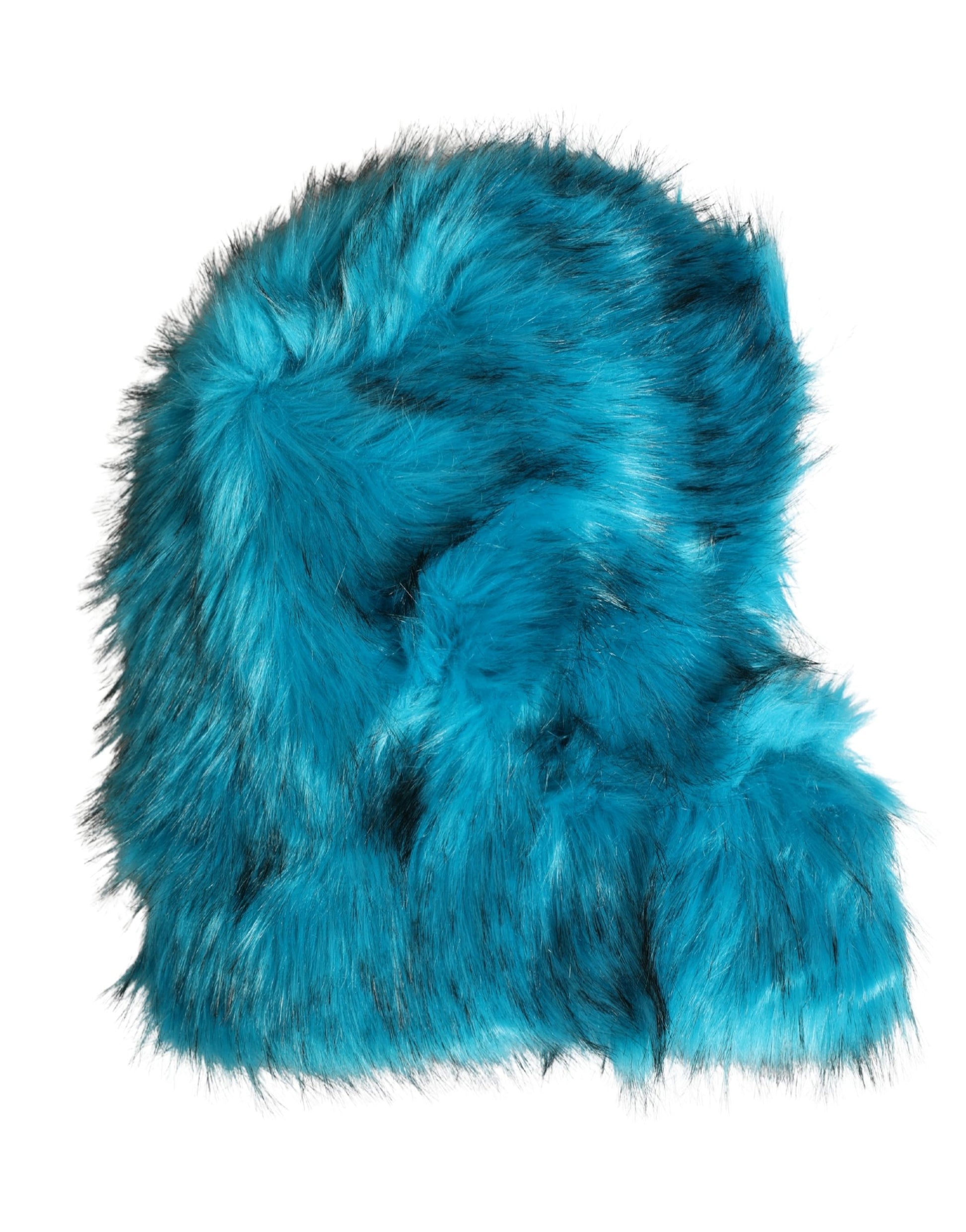 Dolce & Gabbana Blue Modacrylic Fur Women Bucket Hat