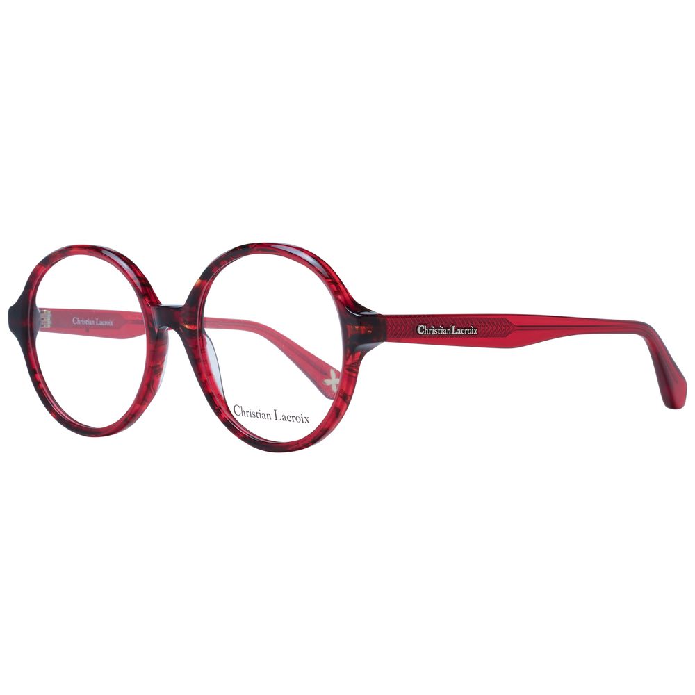 Christian Lacroix Women’s Optical Glasses – Red Round Frame, 53mm
