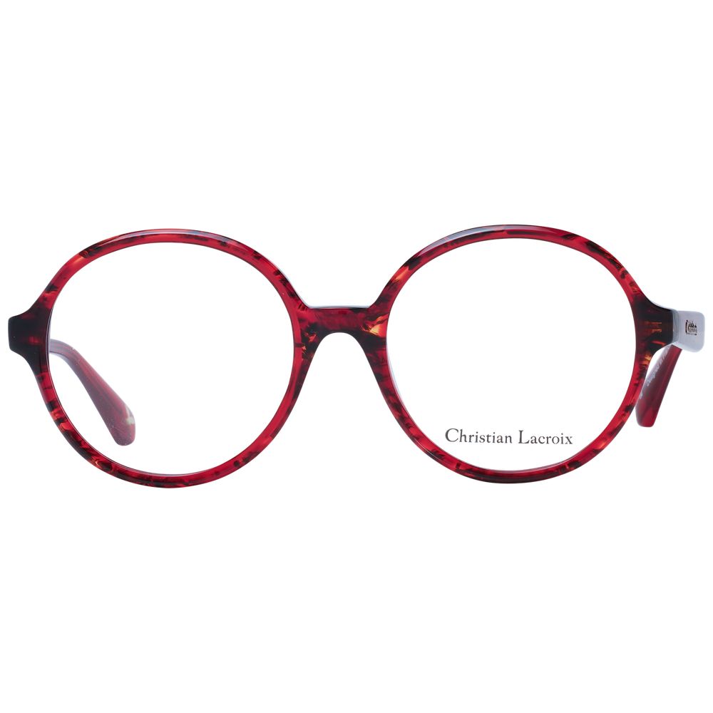 Christian Lacroix Women’s Optical Glasses – Red Round Frame, 53mm
