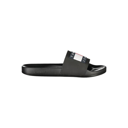 Tommy Hilfiger Black Polyurethane Men Slipper