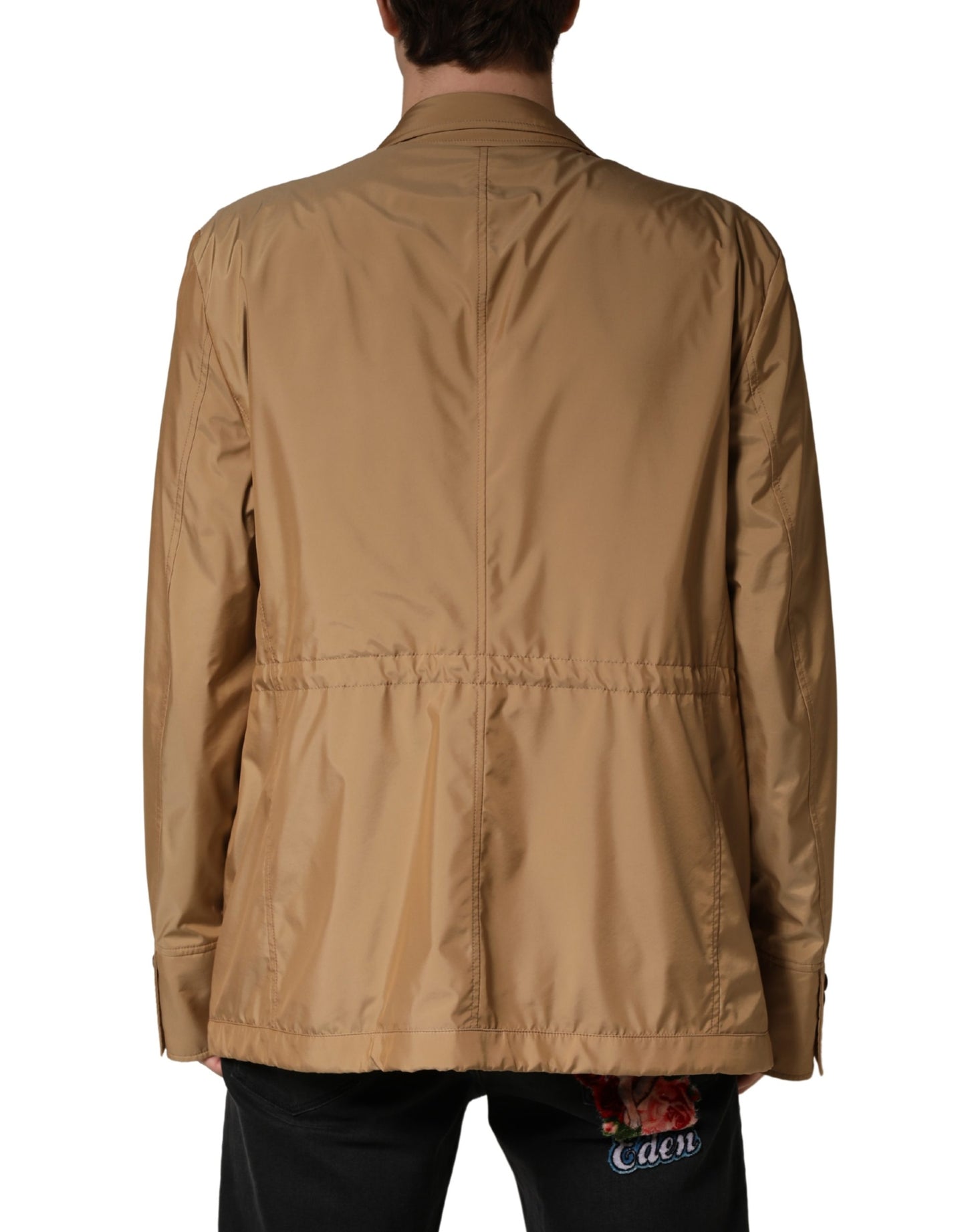 Dolce & Gabbana Brown Single Breasted Layered Coat Jacket