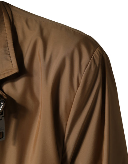 Dolce & Gabbana Brown Single Breasted Layered Coat Jacket