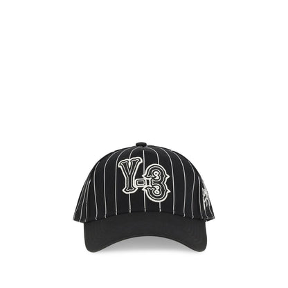 Y-3 Black Polyester Pinstripe Baseball Cap