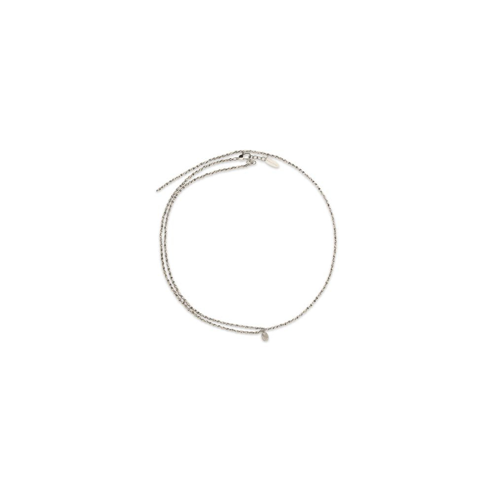 Brunello Cucinelli Silver Metal Necklace: Elegant Double-Wrap Design for Timeless Style