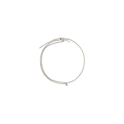 Brunello Cucinelli Silver Metal Necklace: Elegant Double-Wrap Design for Timeless Style