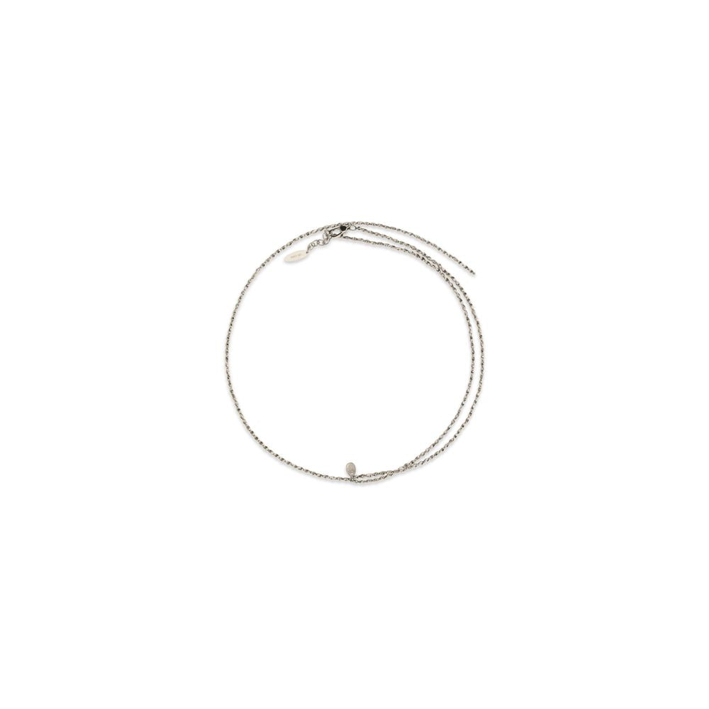 Brunello Cucinelli Silver Metal Necklace: Elegant Double-Wrap Design for Timeless Style