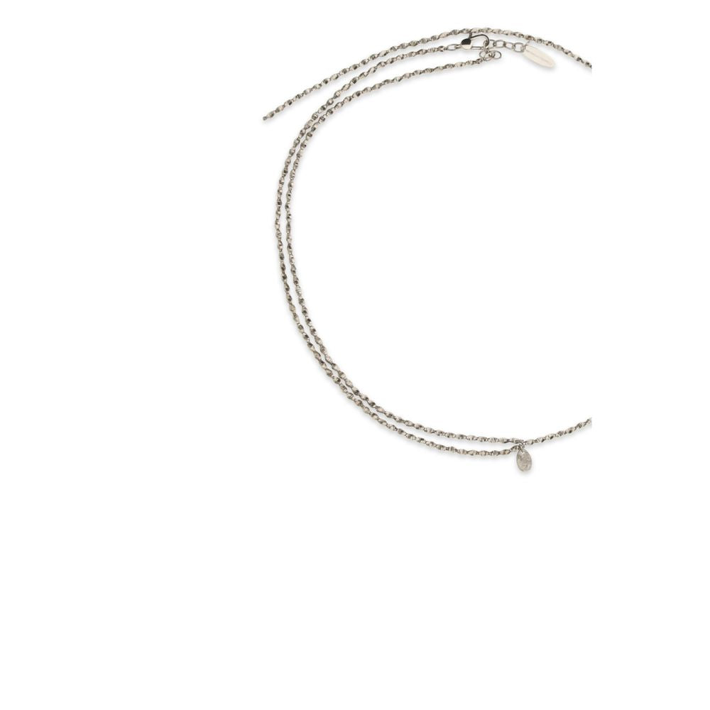 Brunello Cucinelli Silver Metal Necklace: Elegant Double-Wrap Design for Timeless Style