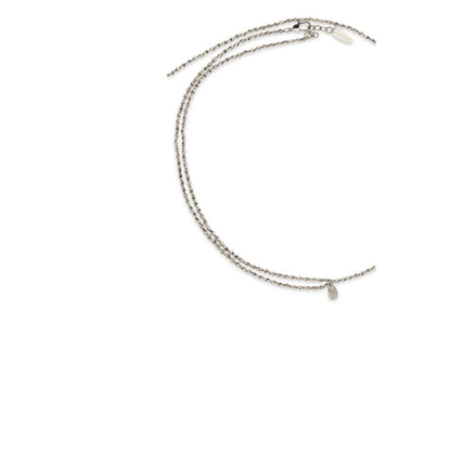 Brunello Cucinelli Silver Metal Necklace: Elegant Double-Wrap Design for Timeless Style
