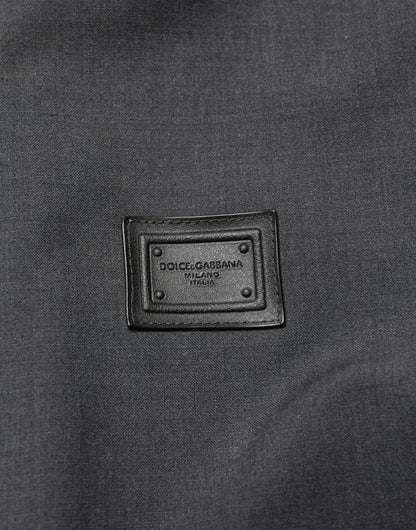 Dolce & Gabbana Black Wool Logo Full Zip Men Bomber Jacket