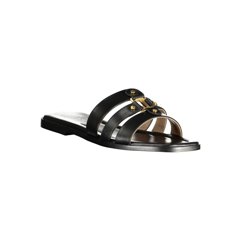 Twinset Black Leather Women's Sandal EU39/US9