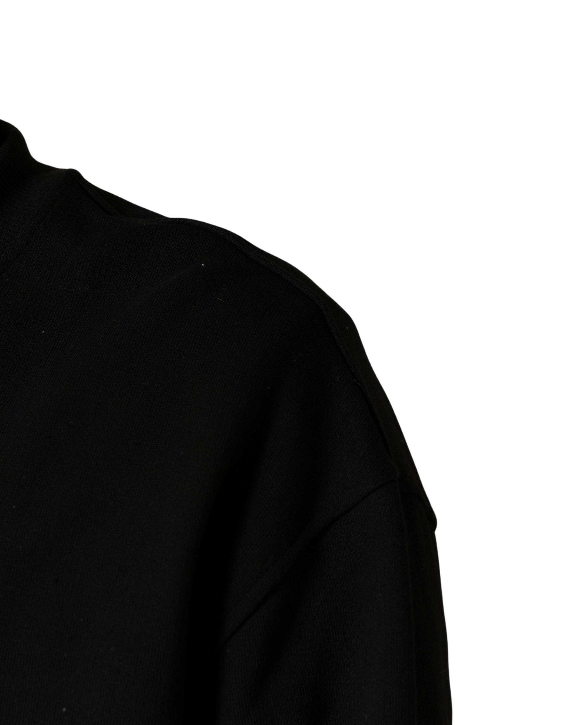 Dolce & Gabbana Black Cotton Crew Neck Sweatshirt  Sweater