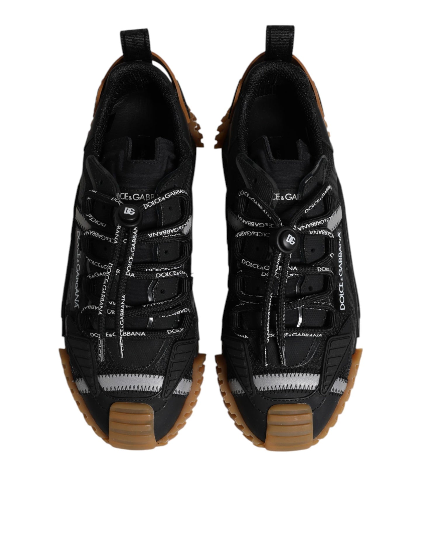Dolce & Gabbana Black Logo Lace Up Low Top NS1 Sneakers