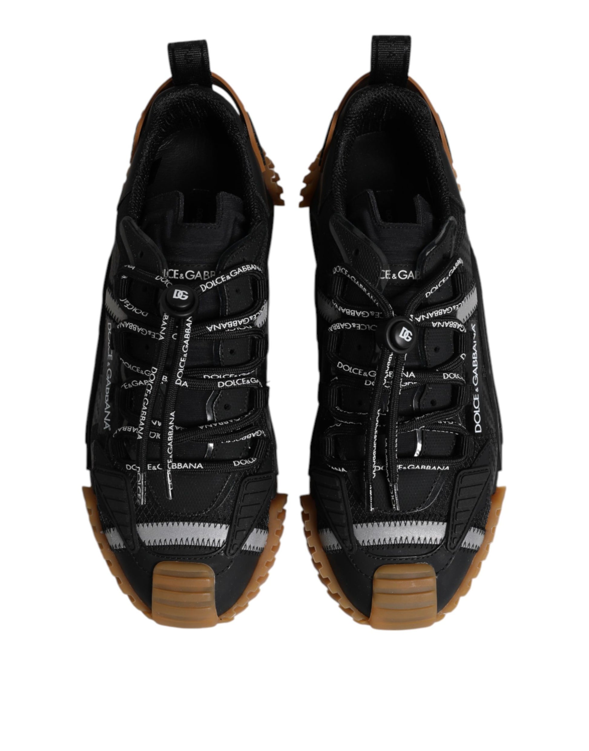Dolce & Gabbana Black Logo Lace Up Low Top NS1 Sneakers
