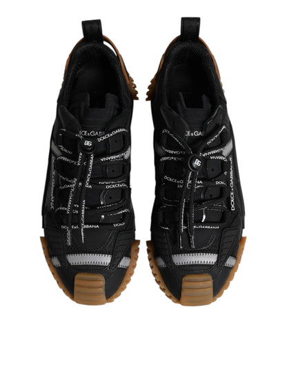 Dolce & Gabbana Black Logo Lace Up Low Top NS1 Sneakers