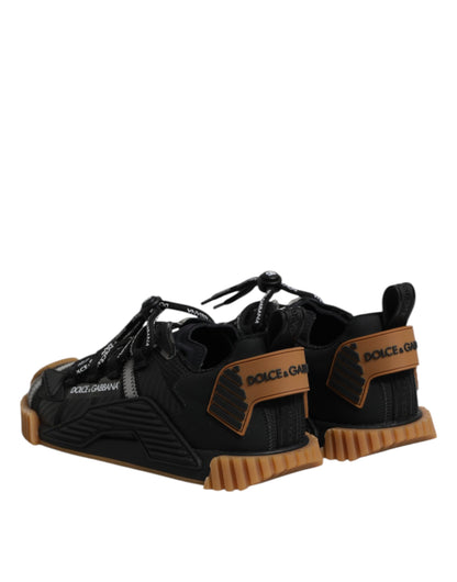 Dolce & Gabbana Black Logo Lace Up Low Top NS1 Sneakers