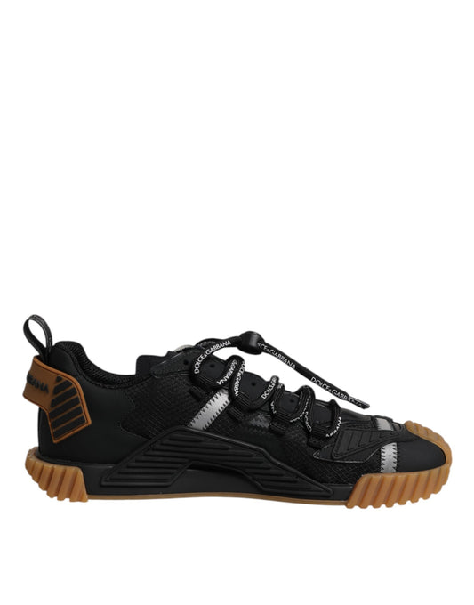 Dolce & Gabbana Black Logo Lace Up Low Top NS1 Sneakers