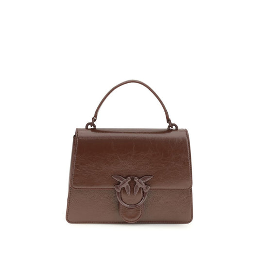 PINKO Brown Calf Leather Love One Handbag