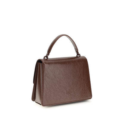 PINKO Brown Calf Leather Love One Handbag